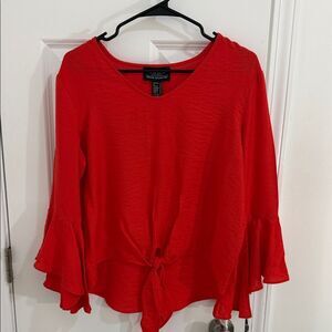 Frank Lyman Design Red Flared Sleeve Blouse. Size 6 NWT